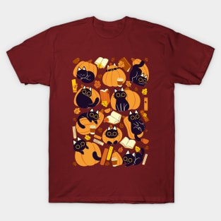 Cats, Pumpkins and Books T-Shirt